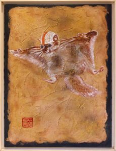 peinture fabien raveton 2022 ecureuil volant 75x100 stamp mfrh original scaled