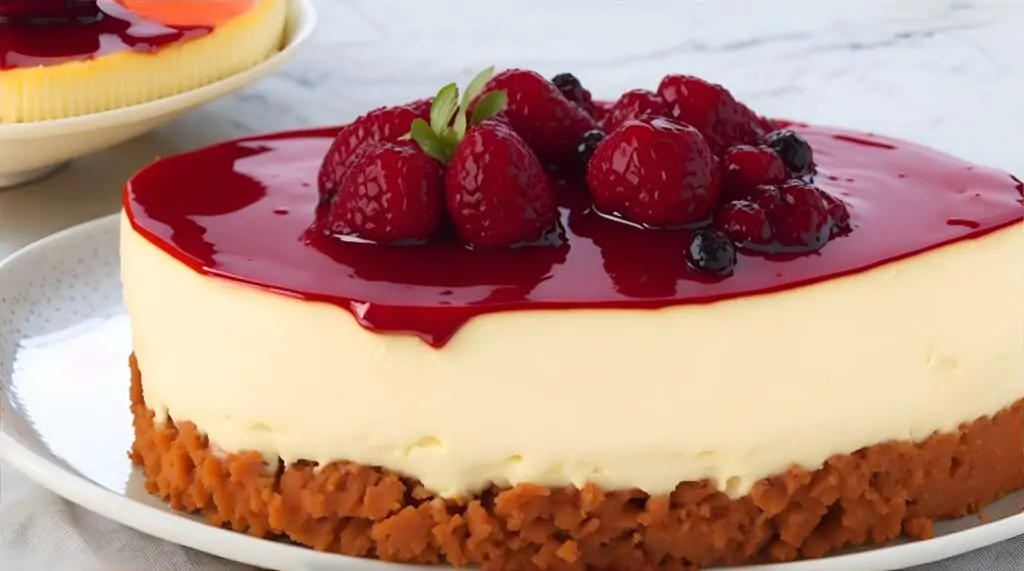 cheesecake au citron avec coulis de fruits rouges de zazou 01 - Kerbeleg