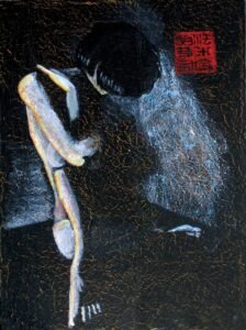 Peinture Fabien Raveton 2004 A la chandelle 30x40 1