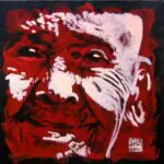 Peinture Fabien Raveton 2004 Sourire de lange 60x60 1