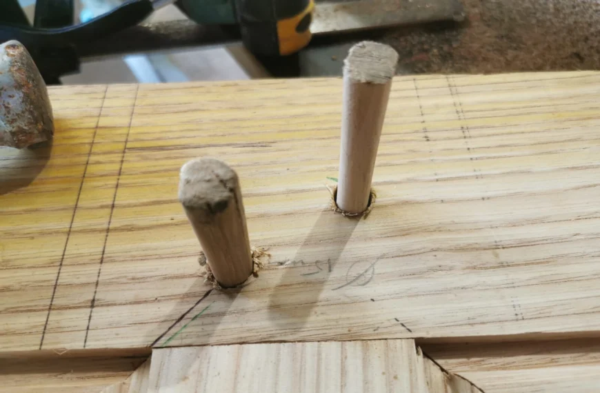 Menuiserie Travail exercice atelier tenon mortaise cheville chataignier porte ()