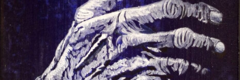 Peinture Fabien Raveton () Le vieil homme et la terre # Les mains