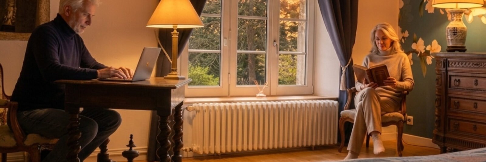 Chambre Les Oiseaux (avec deux hôtes) coucher soleil.png